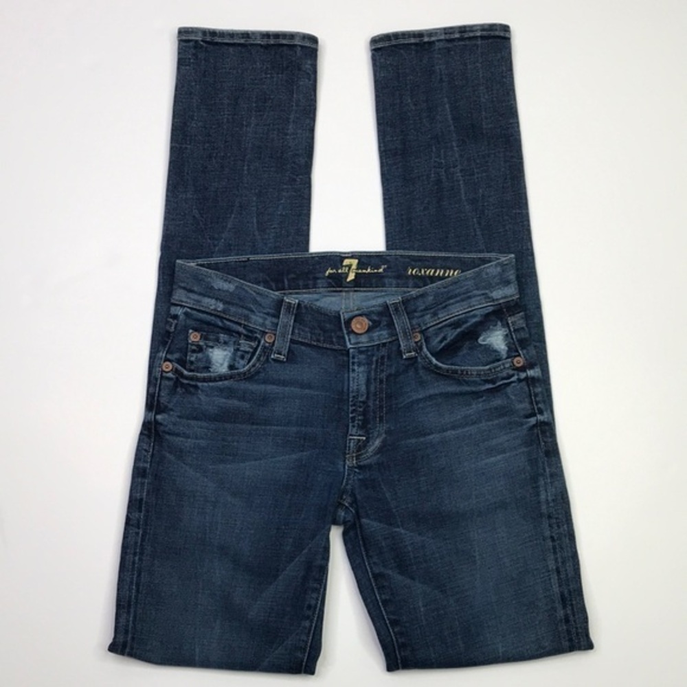 7 FOR ALL MANKIND Roxanne Distressed Slim Fit Woman's Sz 24